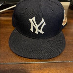 Navy Blue Baseball Cap with White Logo